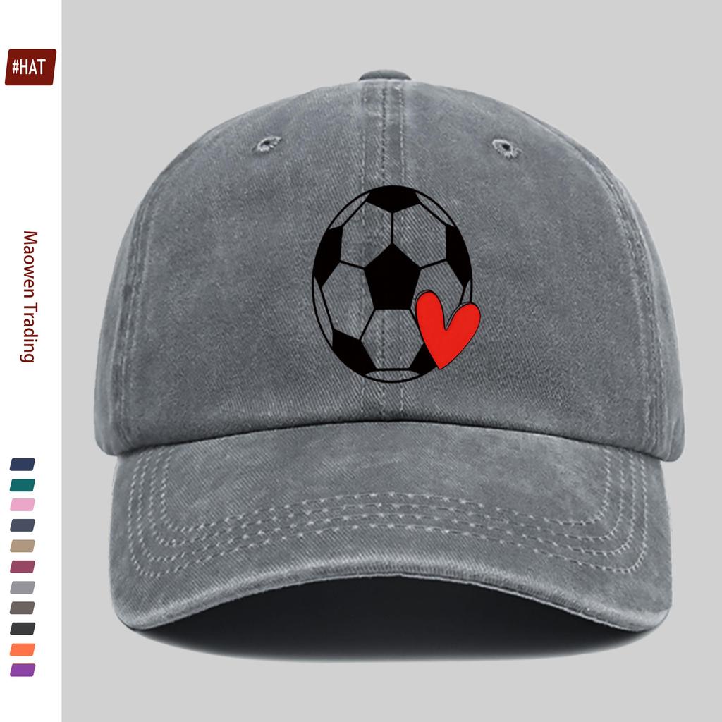 Pc Fußballmutter Aufdruck Baseballkappe Niedliches Herzmuster Dekor Hut Bequem Leicht Papa Hut Verstellbarer Riemen Trucker Sonnen H