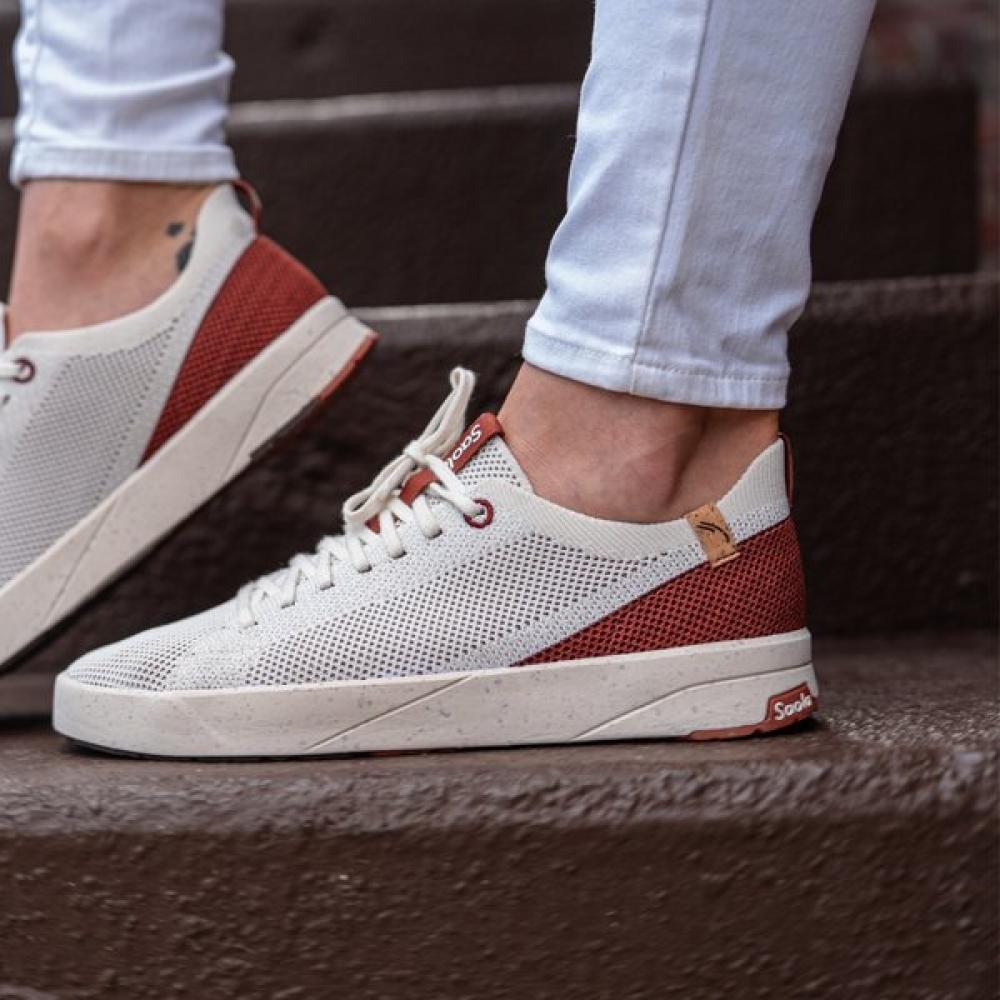 Saola Women Premium Eco Sneakers White Burgundy 230(US W 7)