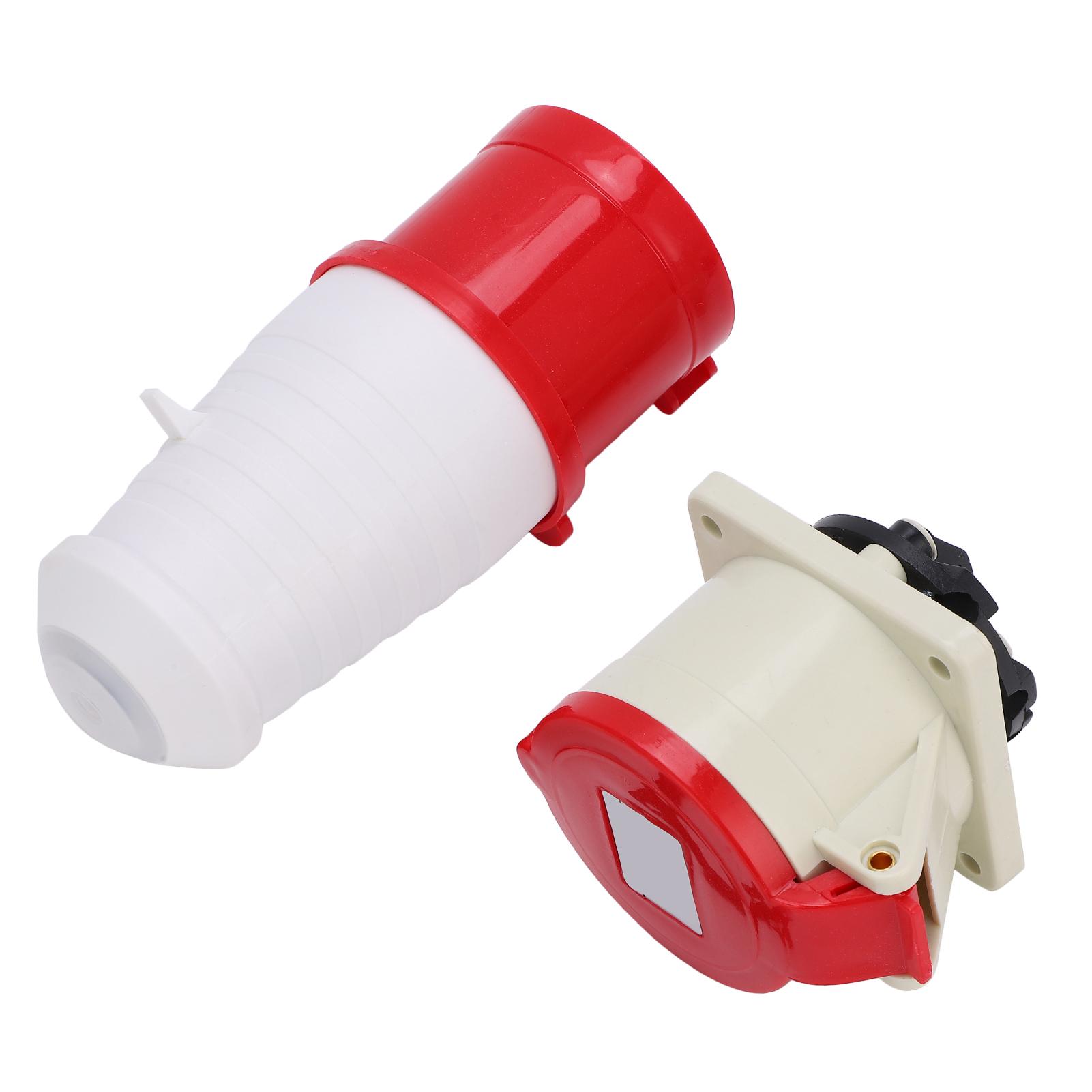 

Комплект промислової вилки та розетки 3P+E Прихований монтаж 4-контактний 3-фазний Водонепроникний роз єм для дроту IP44 32A 380V‑415V