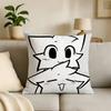 Cute Bboykisser Silly Cat Print Throw Pillow Cover Square Cushion Case for Living Room Bedroom Decor