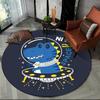 Cartoon Dinosaur Space Cute Dino Children Area Rug,Round Carpet for Living Room Bedroom Sofa Decoration,Kids Non-slip Floor Mat
