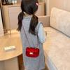 Kids Mini Adorable Shoulder Bag In Soft Velvet Stylish Crossbody With Chain Strap