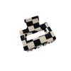 Black Trendy And White Checkerboard Acetate Hair Claw Clip For Women Fashionable