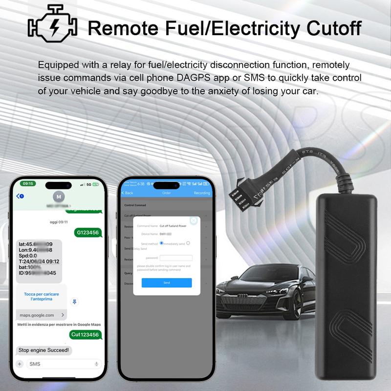 DAGPS Mini GPS Tracker TK205 Device ST-901 Car Motorcycle GSM Locator Remote Control With Real Time Monitoring System APP