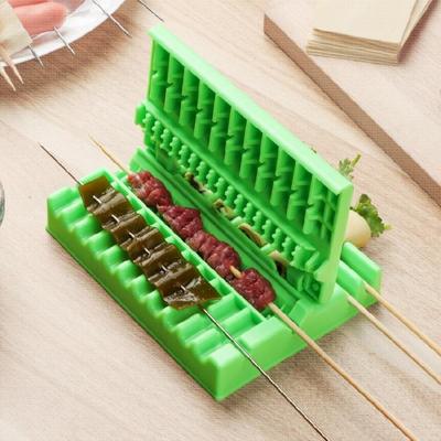 Portable Multifunctional Skewer Machine Quick and Efficient BBQ Tool Portable Skewer Box Outdoor BBQ Gadget
