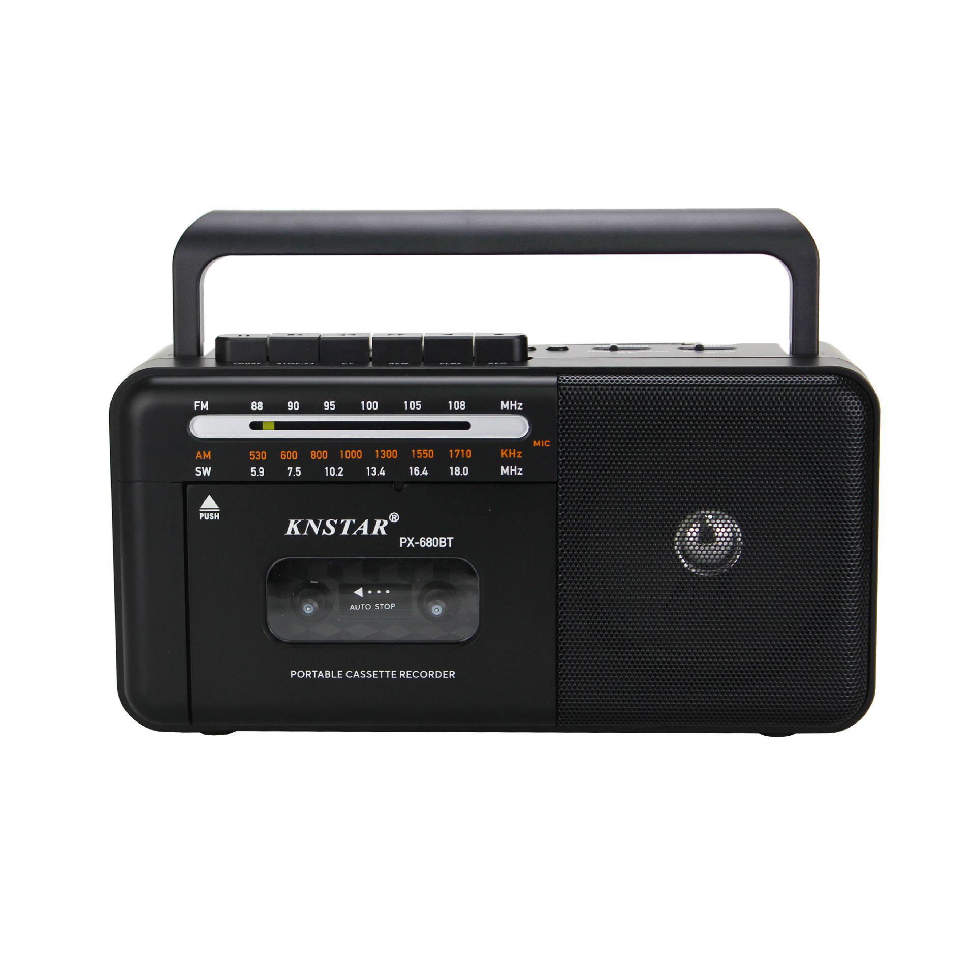 

Vintage-Style High-Power Tape Recorder & Radio with USB, SD, and Bluetooth