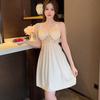 Summer Ice Silk Sexy Nightgown Set - Women’s Thin Suspender Dress with Beautiful Back Design