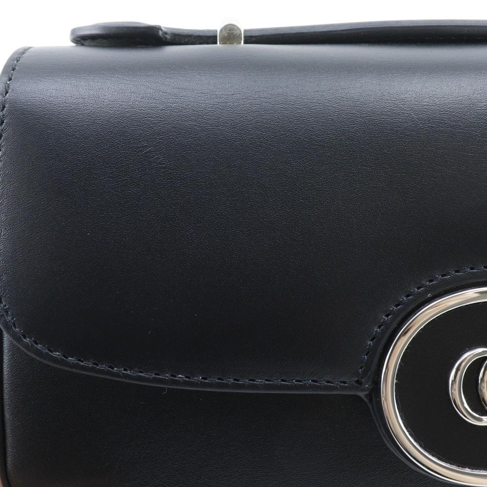 GUCCI Petit GG Shoulder Bag 739722 Double G 2WAY black leather Women Used