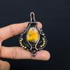 Bumblebee Jasper Gemstone Pure Copper Wire Wrapped Designer Handmade Pendant Jewelry
