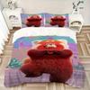 3pcs Happy Red Panda Turning Red Bedding Set, Includes 1 Quilt Cover and 2 Pillowcases, Comfortable Bedding with Stylish Design for Bedroom,