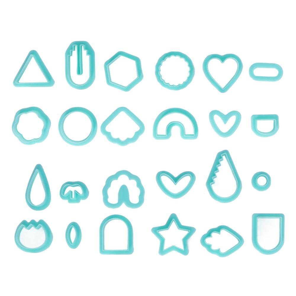 

24pcs Green Clay Earring Cutters Various Shapes Polymer Clay Molds DIY Hand Made