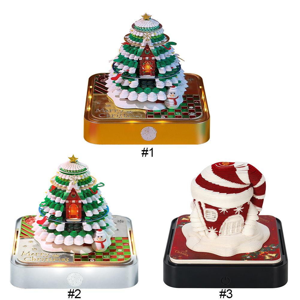 2025 Creative Desk Calendar Christmas Paper Carving Art Memo Pad Notepad Gift for Christmas Housewarming Desktop Decoration