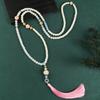 Women's Fashion Long Layering Beaded Fringe Necklace with Glass Stone Accents for Comfortable and Stylish Wear in Various Occasions