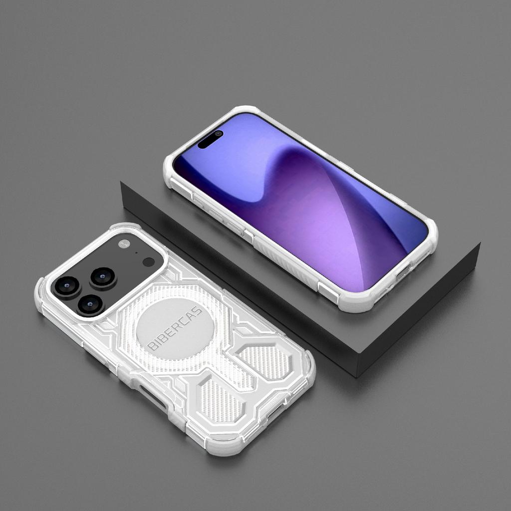 BIBERCAS J-16 Transparent Series For iPhone 17 Pro Case Compatible with MagSafe TPU+PC Phone Cover