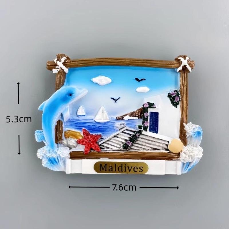 Maldives Souvenirs Marine Animals Fridge Magnets Octopus Clownfish Flying Fish Fridge Stickers Home Decor Children Gift