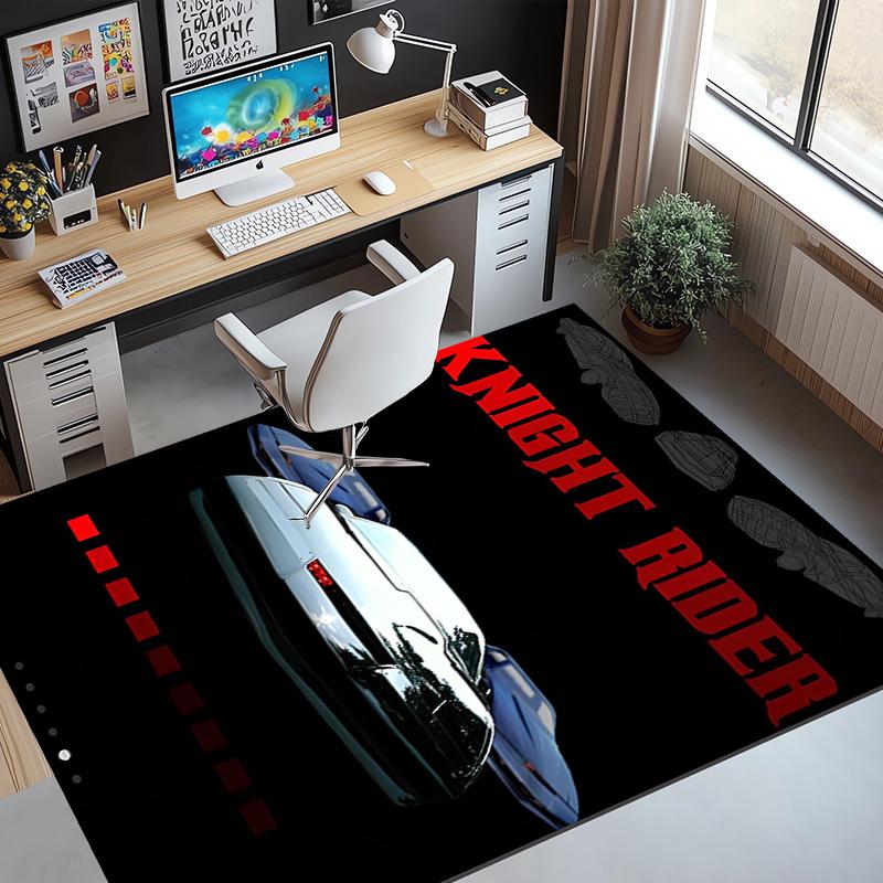 Knight Rider Pattern Rug, Indoor/Outdoor Mat, for Picnic, Gameroom, Bedroom, Office, Living Room, Home Decor Carpet, Birthday Gift