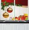 Christmas Theme Curtain Christmas Tree Bell Snowman Red and Green Matching Cloth Curtain for Bedroom Living Window High Shading