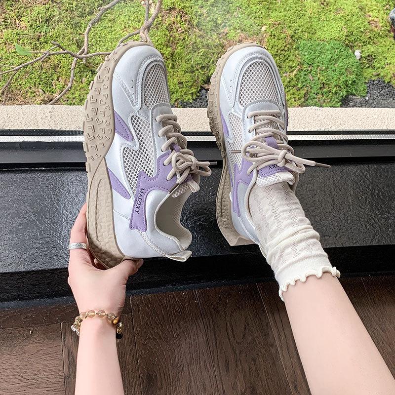 Fashion, casual, comfortable and lightweight sports Forrest Gump shoes for women's 2025 summer new mesh breathable and lightweight Dexun dad shoes