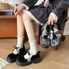 Lace Bow Mary Jane Single Shoes Women's 2025 Autumn New New Chinese Style with Skirt Platform Small Leather Shoes