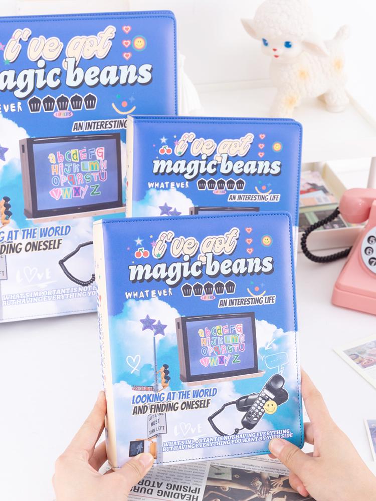 Retro Amerikanisches A4 Neun-Taschen Kartenalbum mit holografischem Design für Postkarten und Fotos