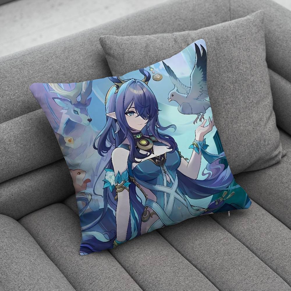 Genshin LLauma Impact  Print Pattern Sofa Cushion Cover Pillowcase Home Party Car Bedding