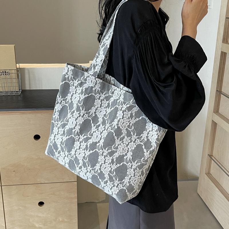 New Fabric Lace Design Women's Shoulder Bag White Lace Fashion Popular Dating Business Commute Shopping Friends