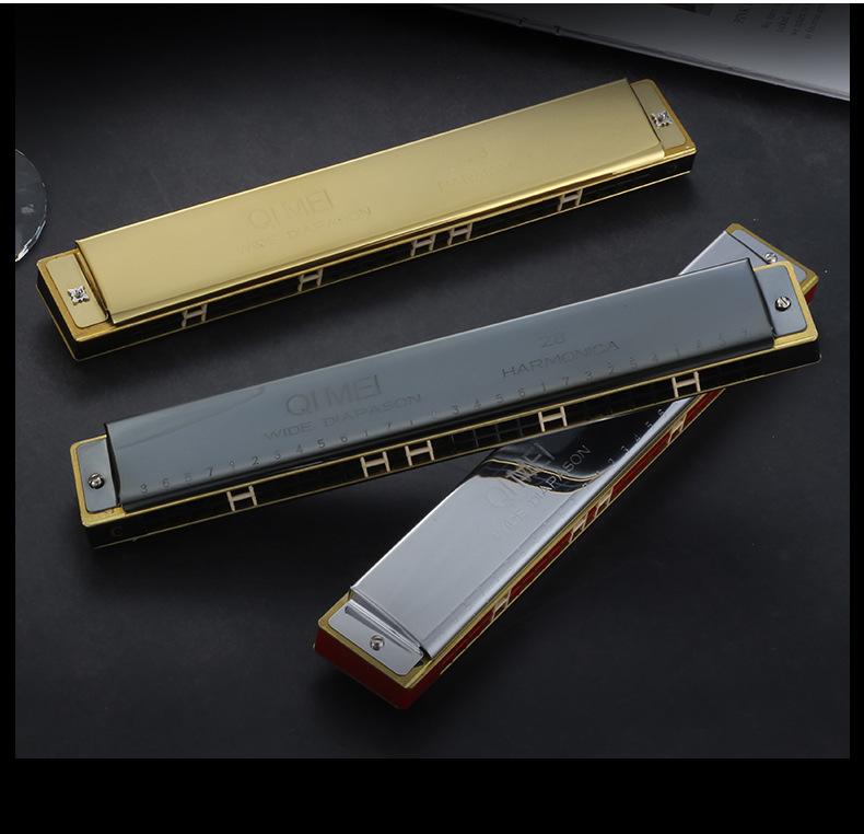 Chimei 28-Hole Wide-Range Polyphonic C Harmonica for Beginners & Professionals