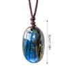 Natürlicher Roher Labradorit Anhänger Polierter Flash Stein Halskette Heilkristall Charms Schmuck für Damen und Herren Ornamente