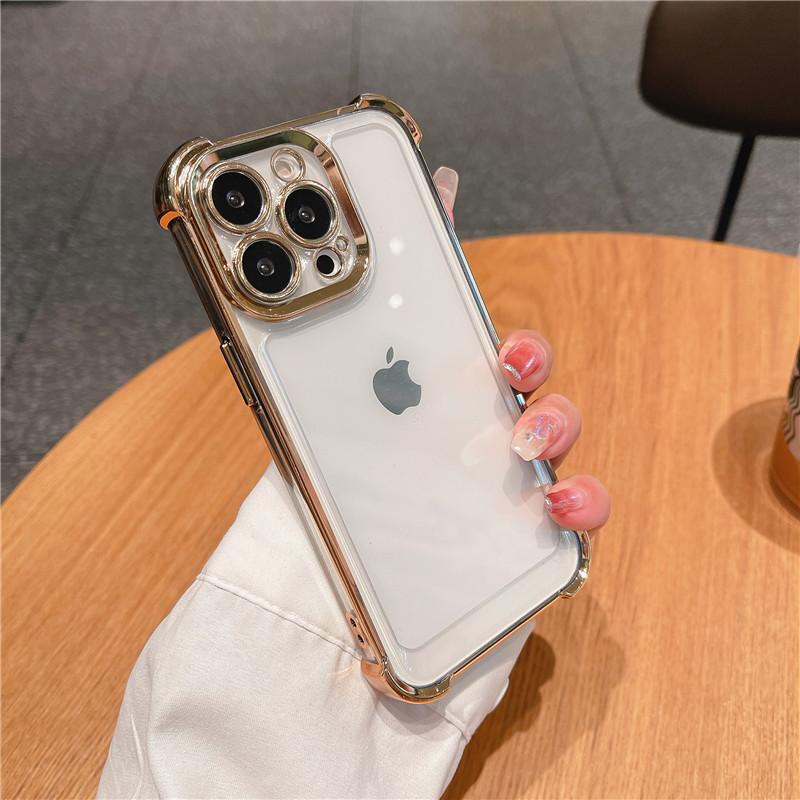 Electroplating Is Suitable for Iphone14promax Phone Cases, Apple 13 Too Empty Cases, Anti-drop 11 Simple Xr Protective Cases