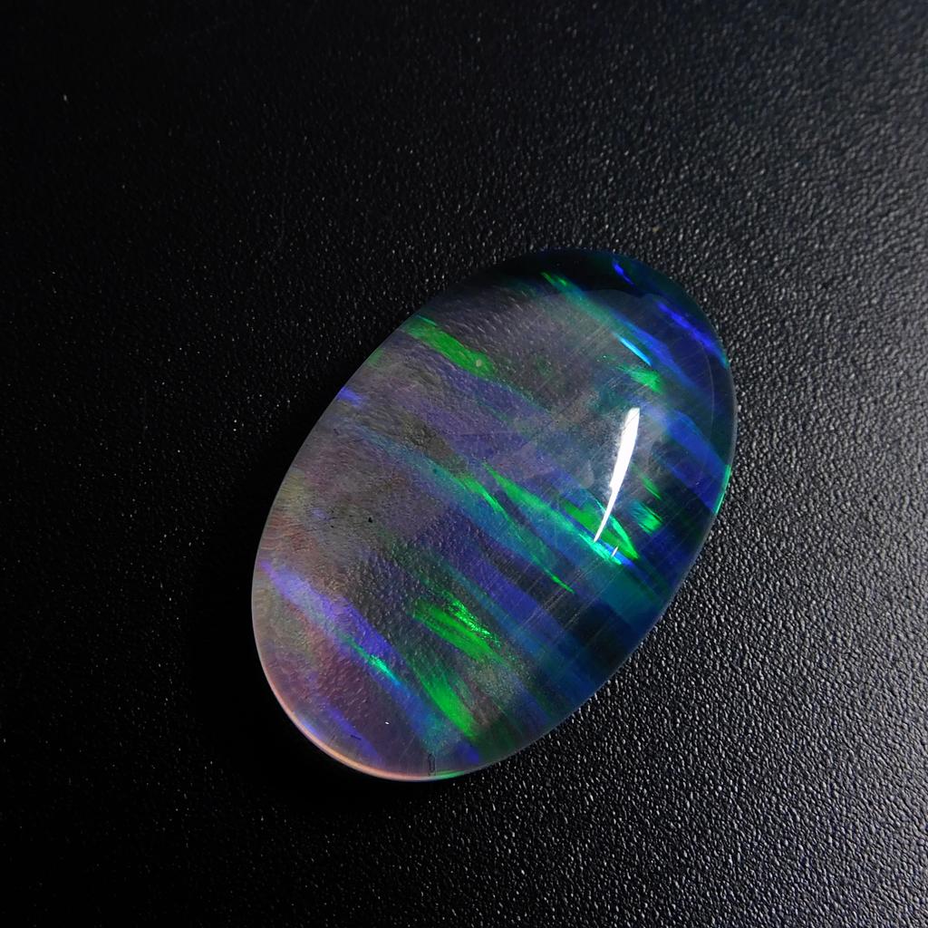 Lab-Created Opal Loose Gemstone 21.80 ct Oval Cut Multi Color October Birthstone for Gem Collections