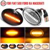 2Pcs Car Side Marker Lights Turn Signal For FIAT 500 500C 500L LED Dynamic T10 Lamps For Abarth 500 595 695 Car Fender Lights