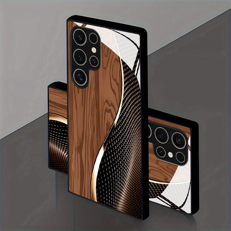 Simple Brown Textured Glass Phone Case Suitable for Samsung Galaxy S26 S25 S24 S23 S22 S20 FE/Ultra/Plus Anti Drop Back Cover