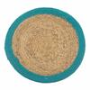 Jute Cotton Placemat 30cm Teal Border