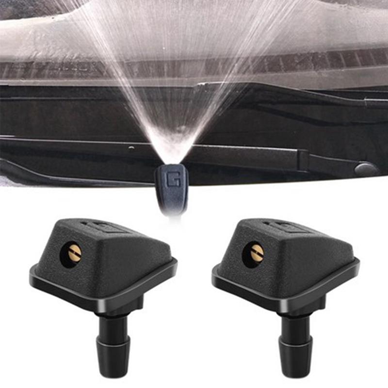2-piece Set Of Universal Car Windshield Washer Nozzles—easy To Install, Adjustable Spray Angle, And Includes Protective Covers