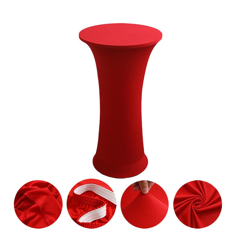 Premium Spandex Round Table Cover Elastic Skirt for Hotel Wedding Banquet Decor