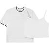 FILA Emerald Soft Comfortable Loose Two-Piece Short Sleeve Knit Set Women tops Cloud-White F11W434106F-WT