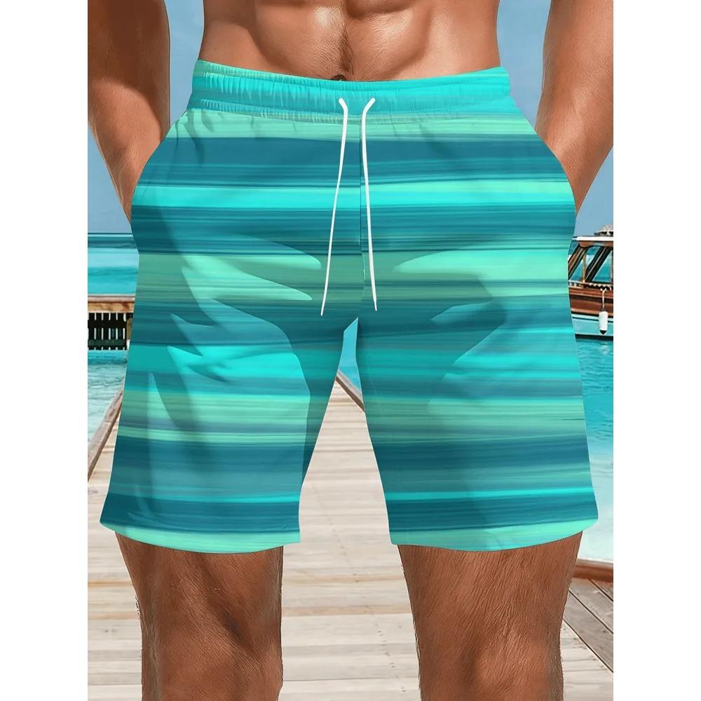 Pantaloncini larghi alla moda, comodi, taglie forti, con coulisse, 3D, da uomo, creativi, colorati, estivi, per il tempo libero, per le vacanze, freschi, versatili per l'uso quotidiano