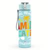 1PC Family Vacation Color Letter Graphic 750ml Color Plastic Water Bottle Leakproof Flip Straw Lid For Sports Office Home Use
