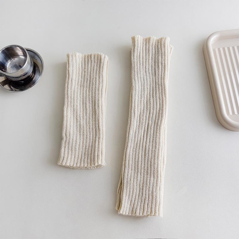 Socks Cover Stacking Socks Horizontal Machine Knitted Wool Solid Color Vertical Strip Leg Warmer Y2K Winter Leg Guard Socks