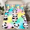 Cute Cartoon Panda Pattern Bed Hat Four-Piece Bedding Set Bedroom Dormitory Bedding Decoration