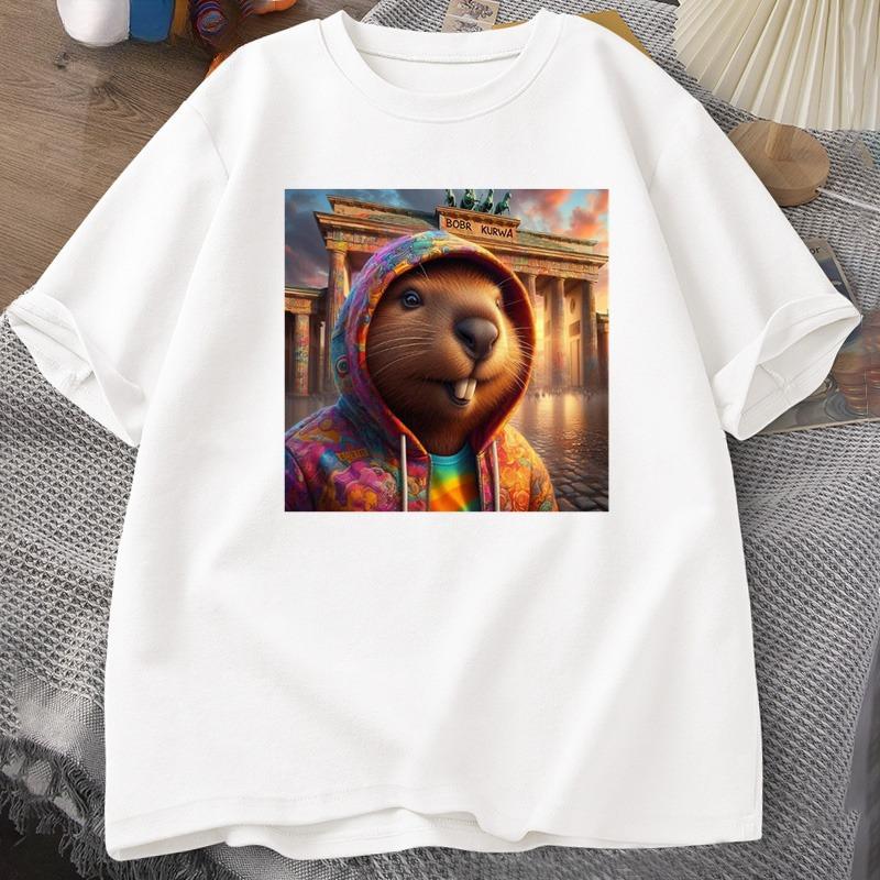 Bbr Kurwa Gladiator T Shirts for Unisex WOMEN The Glory of Rome Graphic TShirt Bober Beaver Boberek Tshirt Casual Graphic Tees