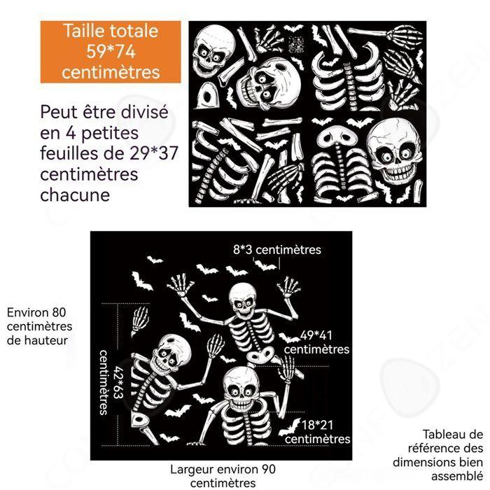 Autocollants de fenêtre - AIMOONSA - Lot de 4 motifs Halloween - PVC - 29x37 cm - Amovible et réutilisable