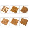 Wooden Potholder Table Mat Dishes pot bowl teapot hot Pot Hollow Holders Set For Hot