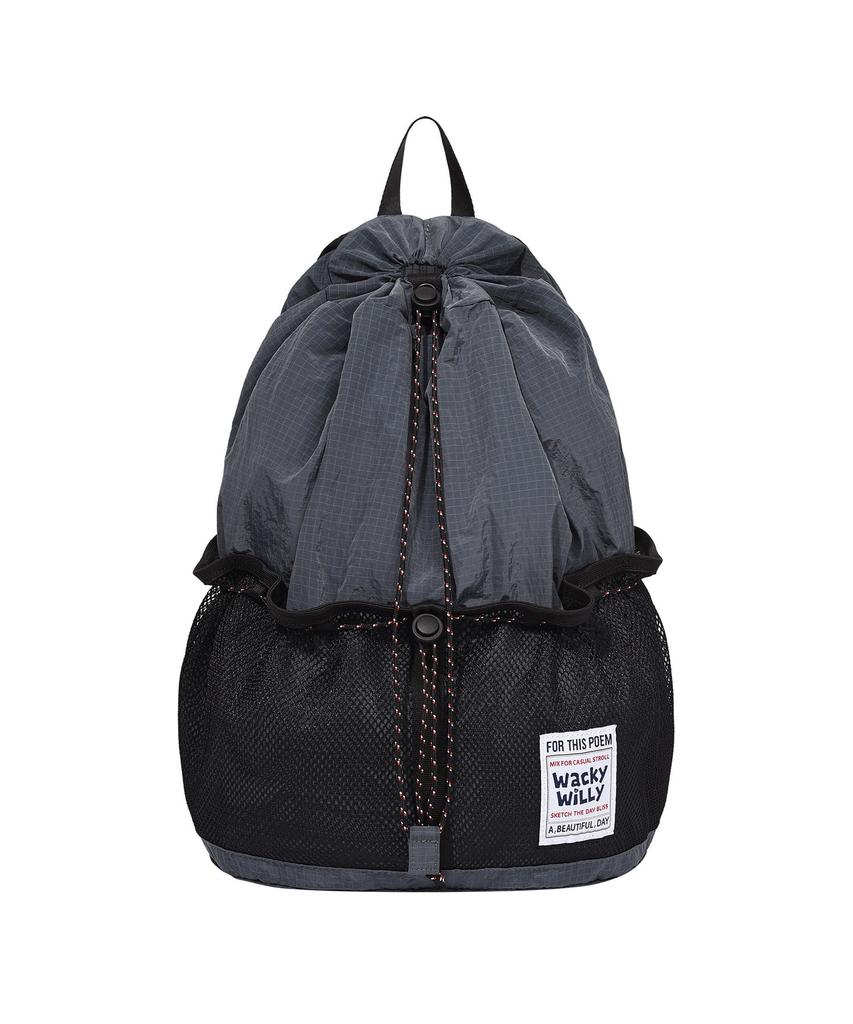 Wacky Willy String Draw Backpack Charcoal