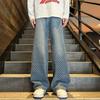 Nuovi Jeans da Uomo Stile Americano Retrò con Motivo a Stelle, Vestibilità Larga Dritta, per Primavera e Autunno