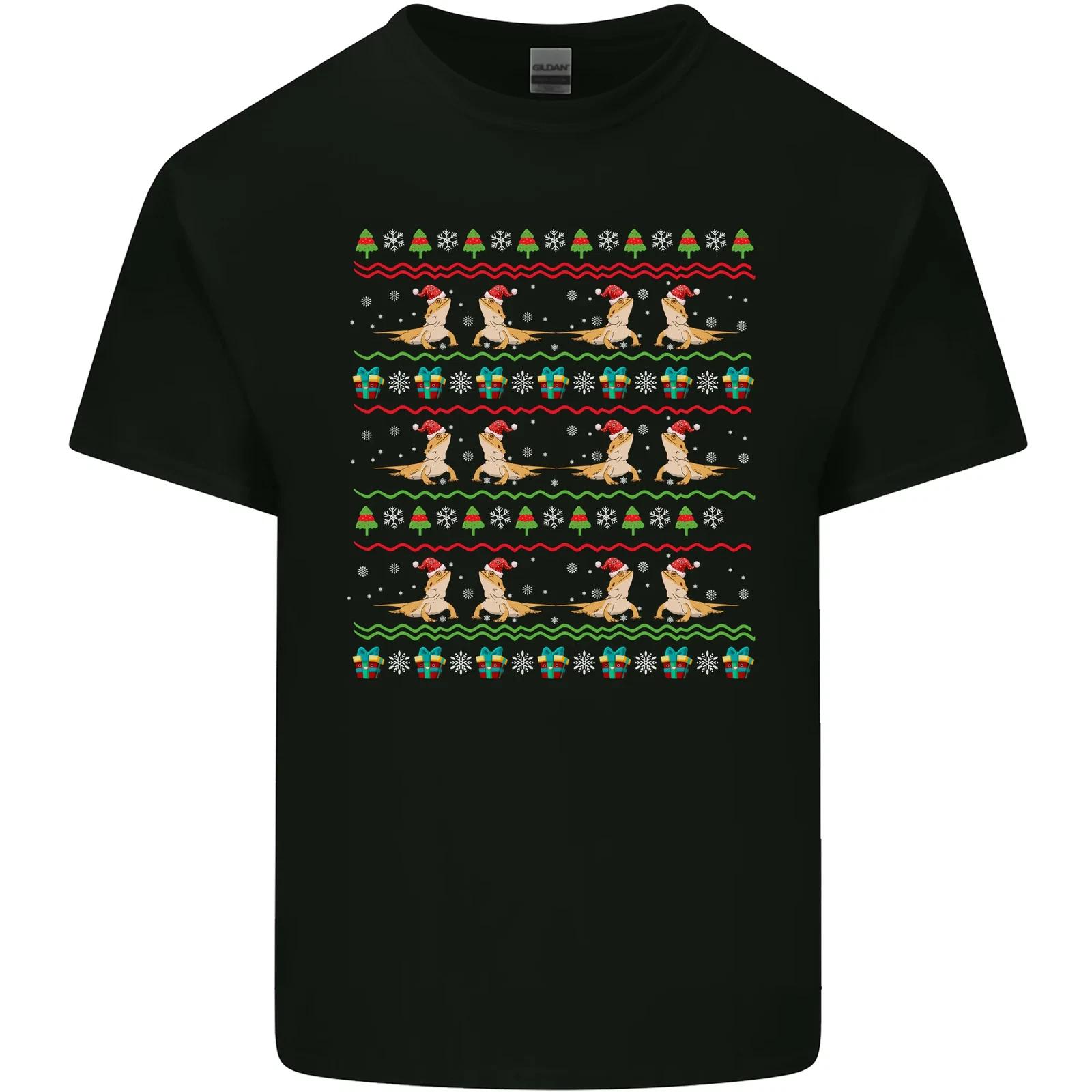 Christmas Bearded Dragon Xmas Reptile Kids T-Shirt Childrens L