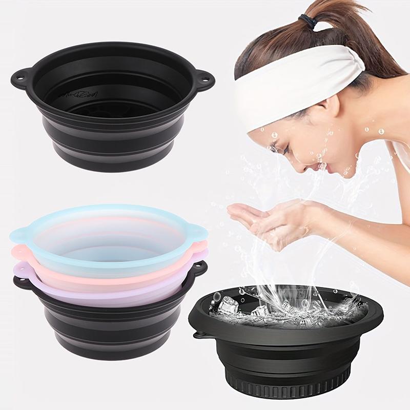 Foldable Silicone Face Ice Bath Bowl Portable Travel Plunge Wash Basin for Home Skincare Portable Facial Cold Therapy Basin