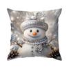 Silver Christmas Theme Pillowcase Printed Polyester 45x45cm Throw Pillowcover Decorative Sofa Cushion Pillowslip Home Decor