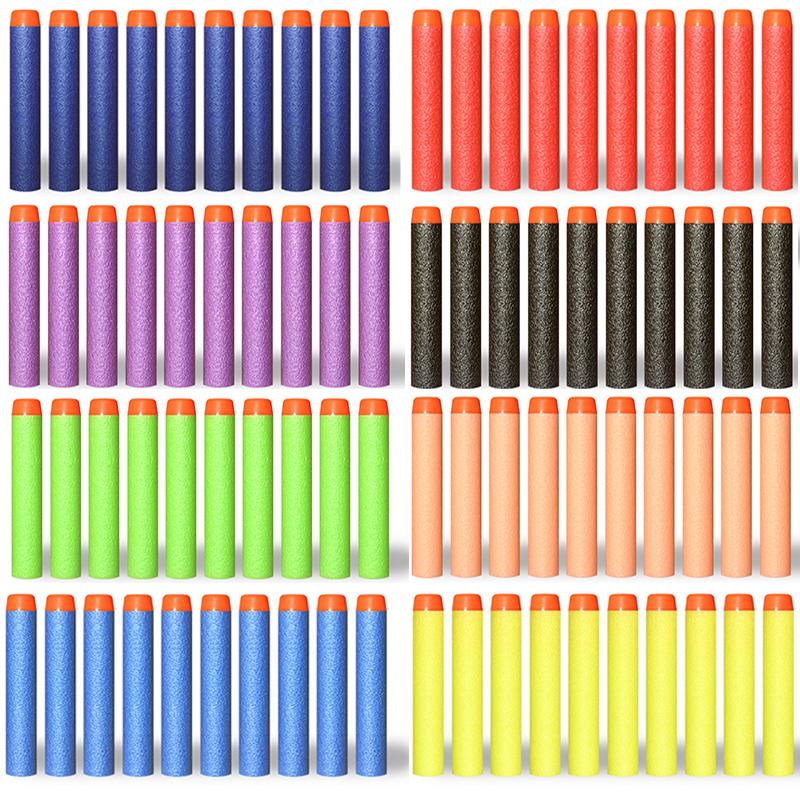 100/50pcs 7.2cm Refill Darts Bullets for Nerf N-Strike Elite Series Blasters Children Toy Gun Soft Bullet Foam Guns Acssories