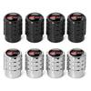 4PC Aluminium Car Tire Valve Stems Cap Gear-Shaped-Valve For Volkswagen TSI TDI R32 MK4 GTI Golf Polo Tiguan Passat Jetta Touran